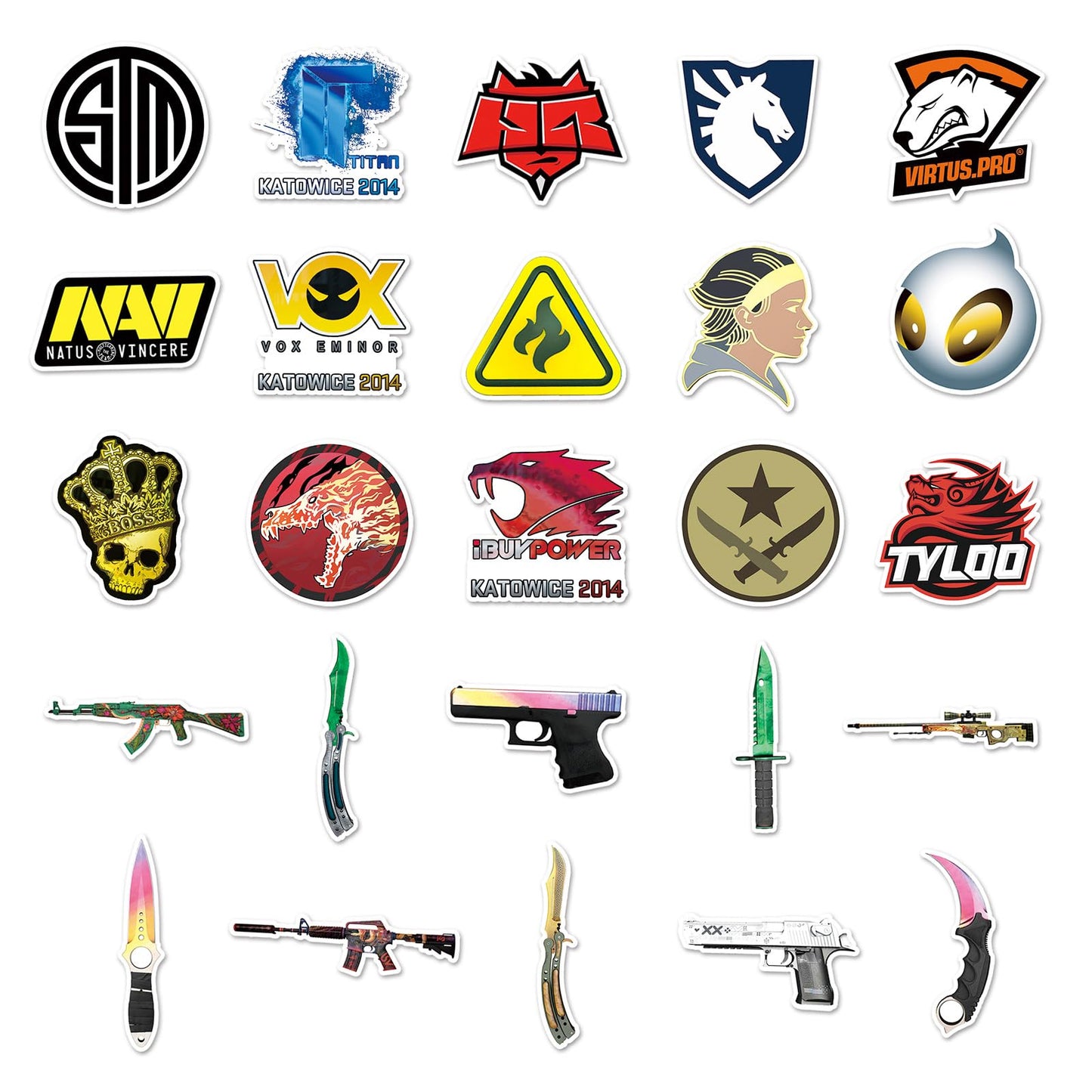 Counter-Strike:Global Offensive Stickers 50Pcs Waterproof, Removable,Cute,Beautiful, Stylish Teen Stickers, Suitable for Boys an