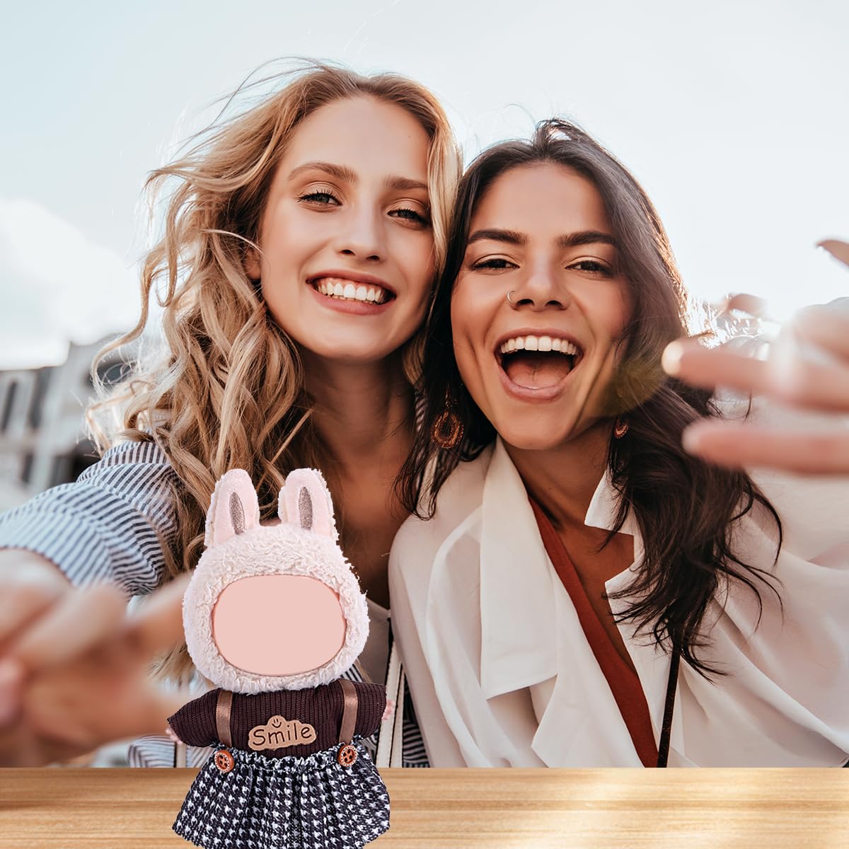 17cm Doll Clothes Set  enhanced Jeans & Knitted Sweater Outfit for 17cm 15cm Dolls  Cute Dress Up Fashion  No Doll Included (Smile  17cm/15cm)