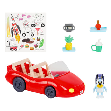 Bluey Vehicle and Figure Pack  Escape Convertible with 2.5 inch limited availability Figure  4 Accessories and Sticker Sheet