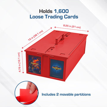 Bcw Collectible Card Bin - Holds Up To 1600 Cards - 6 Pack Red | Large Card Storage Box For Loose Trading Cards | Pokemon, Mtg,