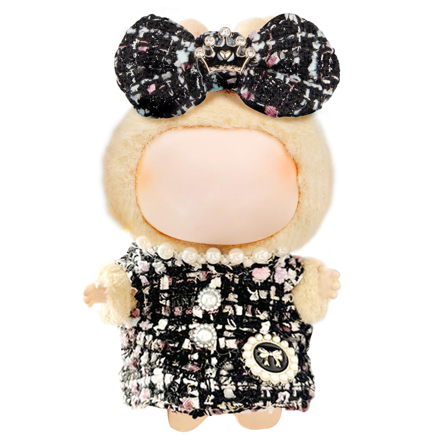 enhanced Doll Clothes - elegant Chic Style Set for 17cm Dolls  Doll Outfit for Display  Collectors  Gift - Cute Miniature Fashion Accessories - Black Crown (Clothes Only)