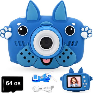 Gkidz Kids Camera For Boys & Girls Toy Camera Age 3-12 Years Old Young Photographers With 64Gb Sd Card, Hanging Belt & Durable S