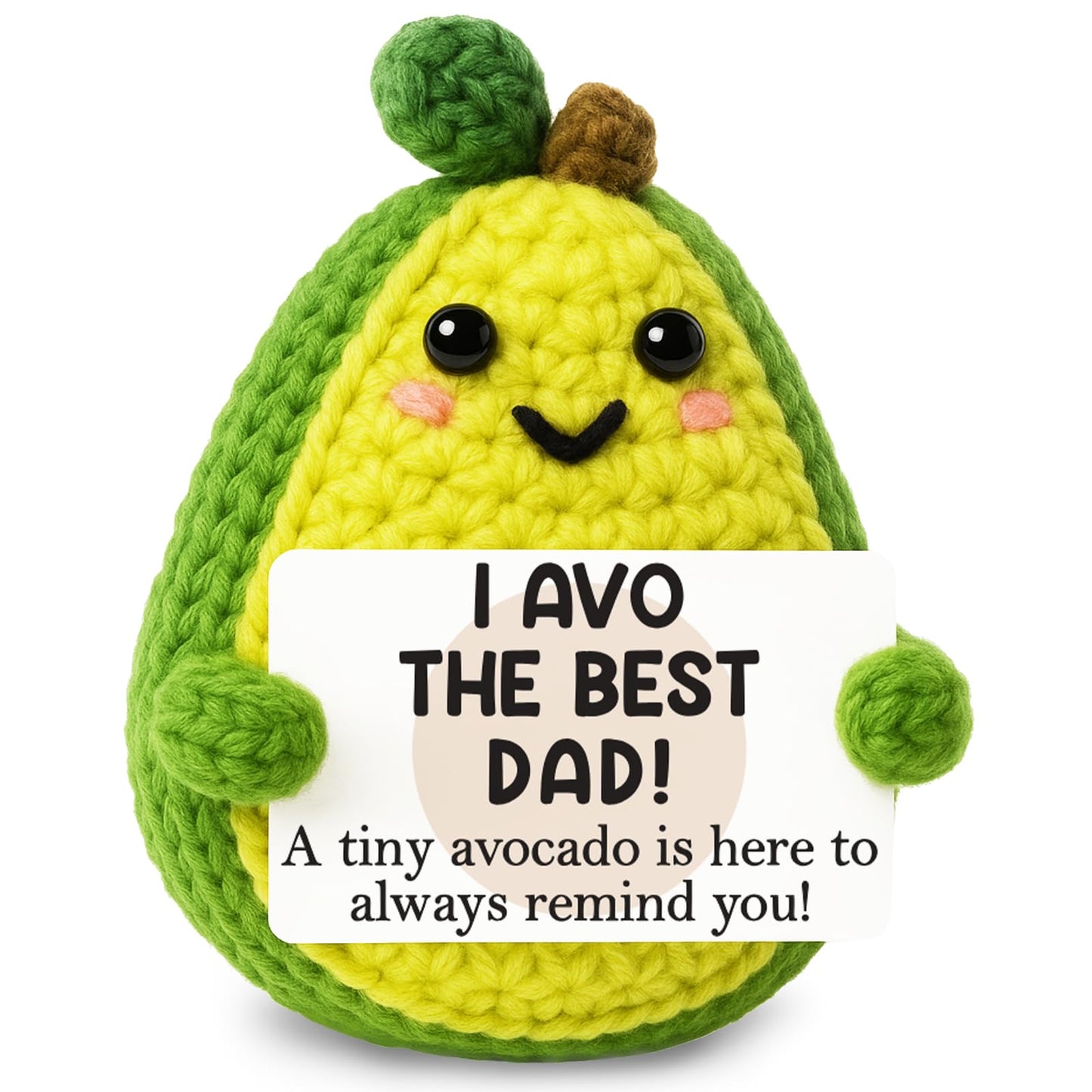 GiftMark Dad Gifts from Daughter Son Positive Crochet Avocado Funny Emotional Cheer Support Crochet Mini Handmade Birthday Gift for Dad Men