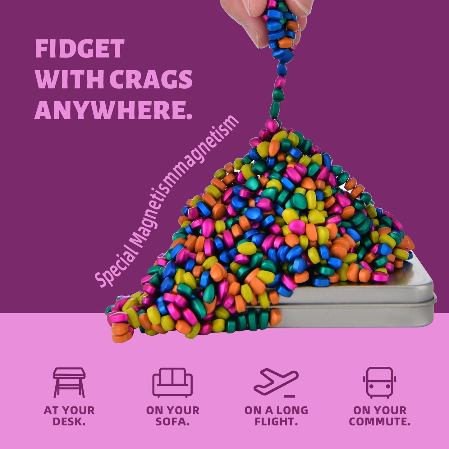 UYPEA Ferrite Putty Rocks, More Than 600 Weak Magnetic Smooth Ferrite Pebbles, ADHD Desk Toys for Office and Time-Killer for Adu