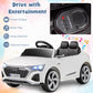 Costzon 12V Kids Ride On Car Licensed Audi Sq8, Remote Control Ride On Toy, Battery Powered Electric Vehicle With Spring Suspension, Music & 3 Speeds, Horn, Led Lights, Gift For Boys Girls 3+ (White)