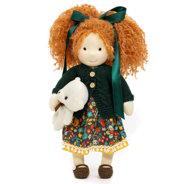Blissfulpixie Handmade Waldorf Doll- Hanne 12'', Soft Girl Rag Doll With Cute Stuffed Plush, Ideal First Doll For Babies & Toddl