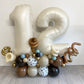 40 Inch Cream White 2 Balloon Numbers, Large Number 2 Balloon Foil Helium Number Balloons, Big 2 Mylar Birthday Balloons For Boy