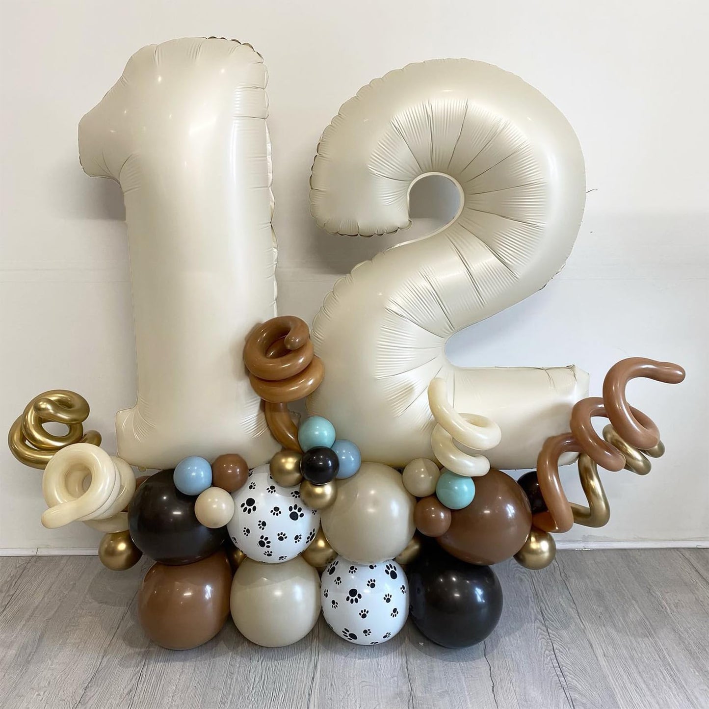 40 Inch Cream White 2 Balloon Numbers, Large Number 2 Balloon Foil Helium Number Balloons, Big 2 Mylar Birthday Balloons For Boy