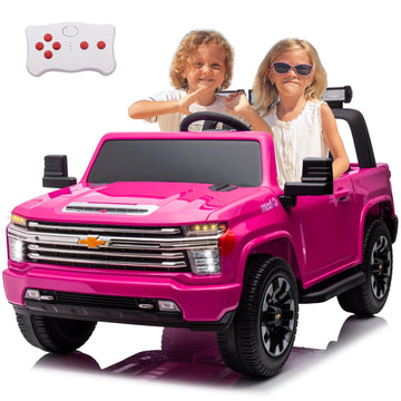 Nitoess 2 Seater 24V For 3+Years Kid'S Silverado Hd Pickup Truck Electric Car Toy Eva Tires Ride Car With Remote Control, Ride On Car For Kids,Pink…