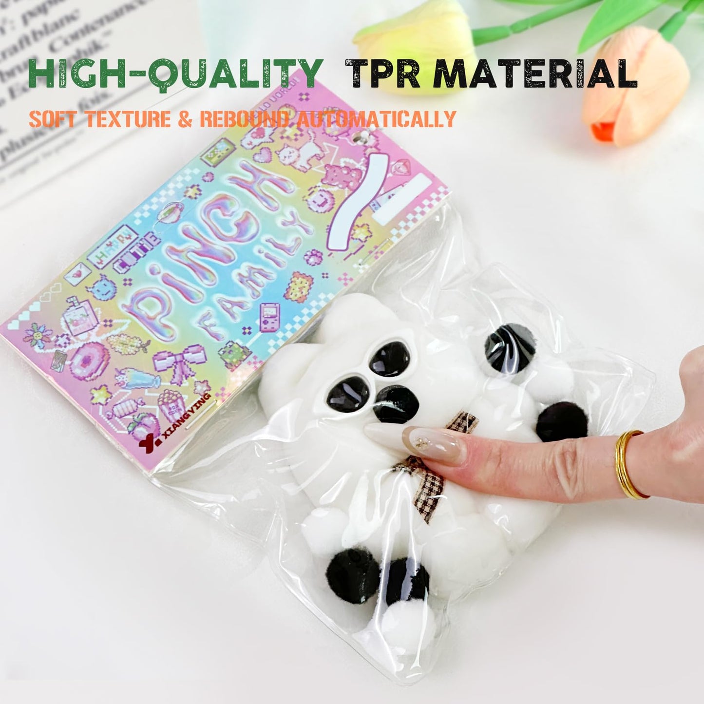 Taba Squishy Toys Valentines Cat Paw Cute Kawaii Squeeze Toys  Sticky Squishy Fidget Toys Silicone Squeeze Toy for Stress Relief Cute Soft Toys Best Valentines Gift for Anniversary