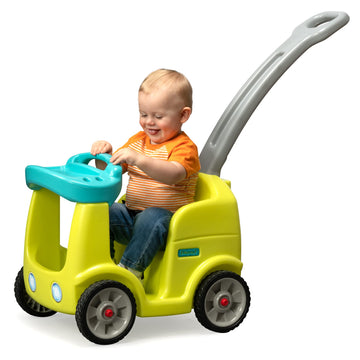 Simplay3 Roll And Stroll Quiet Ride-On Toddler Toy Push Car, With Seatbelt, For Toddlers Ages 1.5-4 Yrs., Yellow