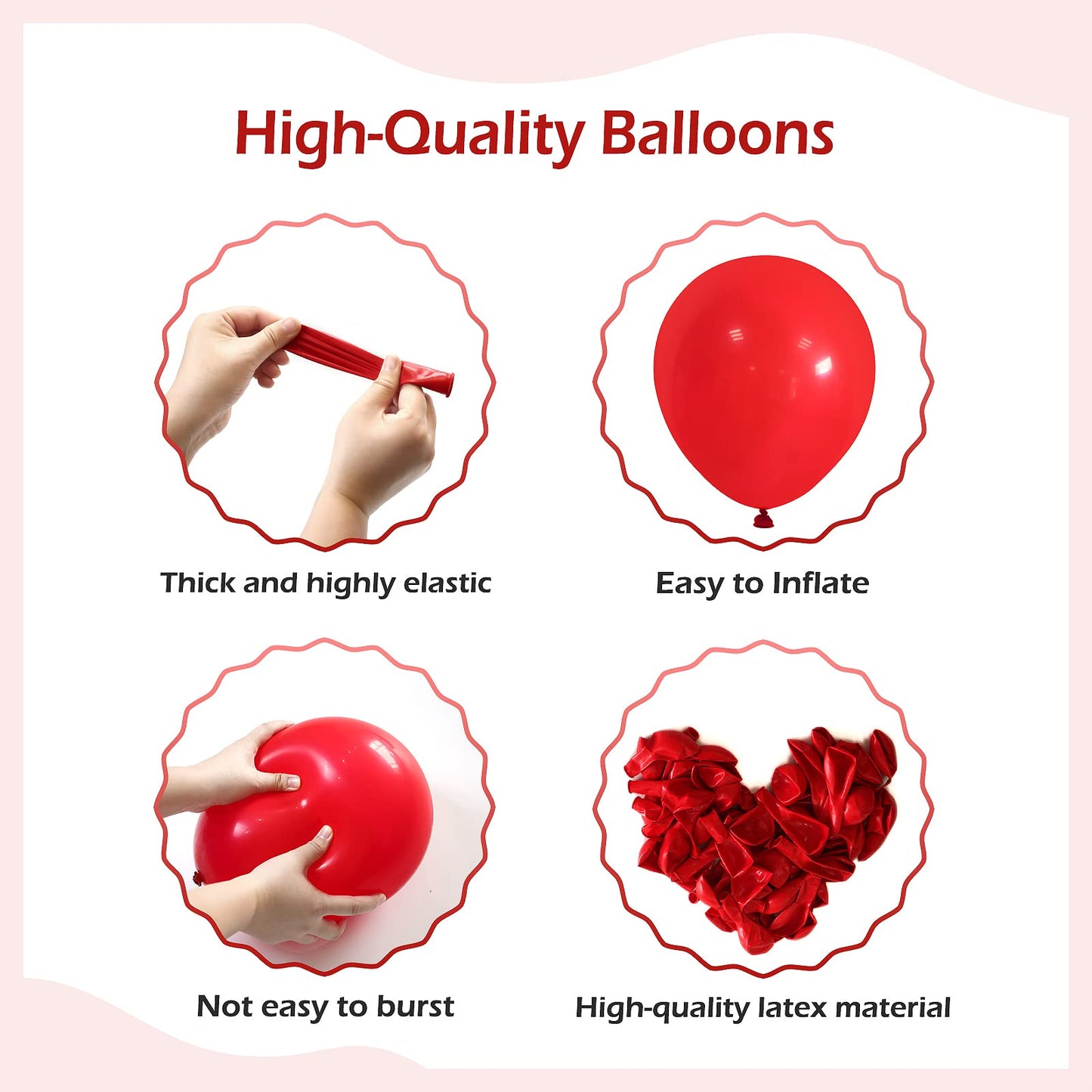 Fotiomrg 110Pcs Red Balloon Garland Arch Kit, 18 12 10 5 Inch Red Latex Balloons Different Sizes Pack For Birthday Graduation Ba