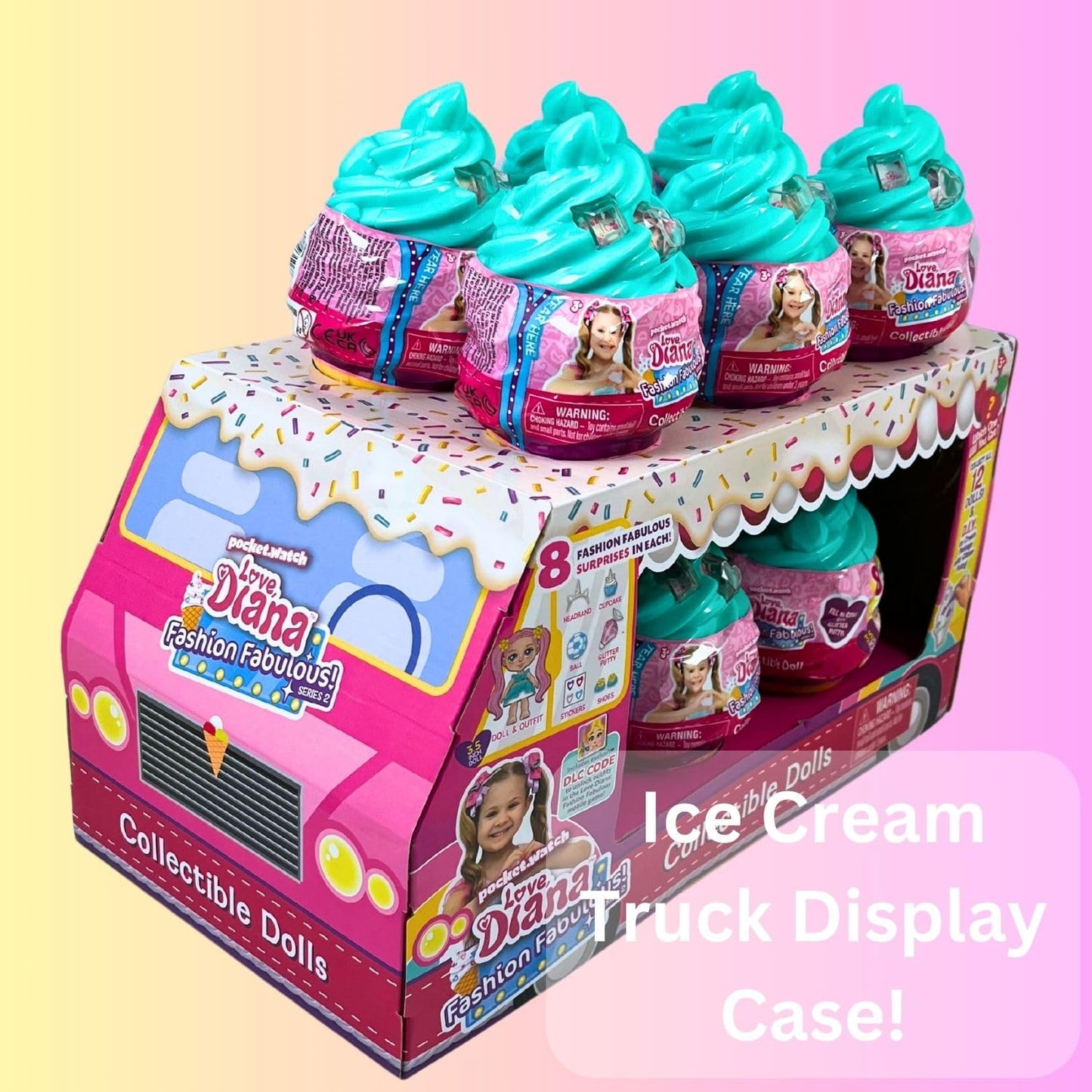 Love, Diana, Fashion Fabulous Series 2 Collectible 3.5 Inch Dolls With 2 Gosutoys Stickers - Adorable Mint Ice Cream Cones - Sur