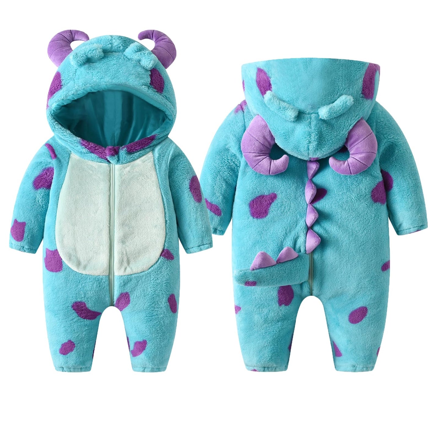 Bonangber Baby Halloween Costume Baby Animal Costume Fall Winter Hoodie Romper Onesie Cartoon Cosplay Jumpsuit(C-Blue,9-12 Month