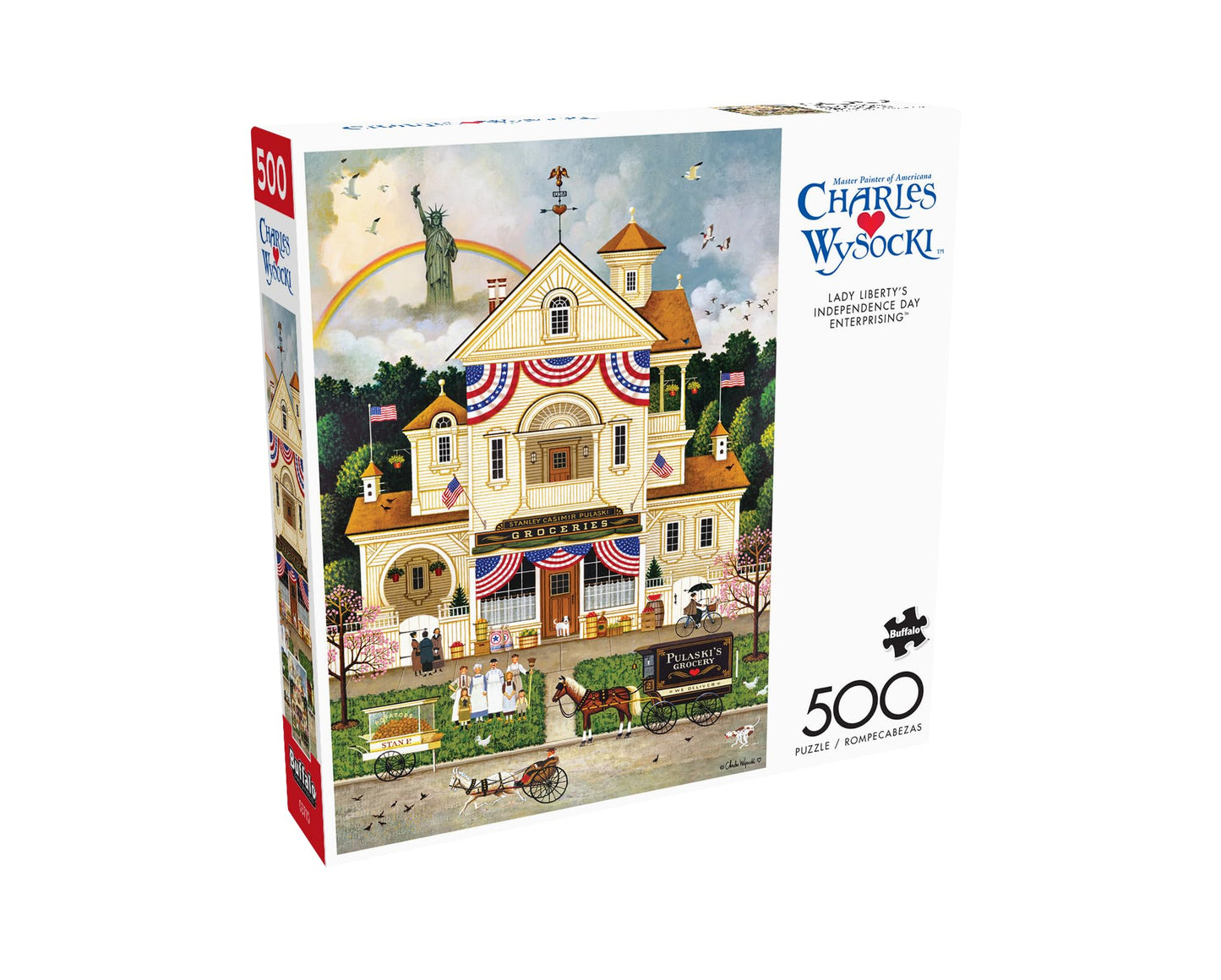 Buffalo Games - Charles Wysocki - Lady Liberty'S Independence Day Enterprising - 500 Piece Jigsaw Puzzle For Adults -Challenging Puzzle Perfect For Game Nights