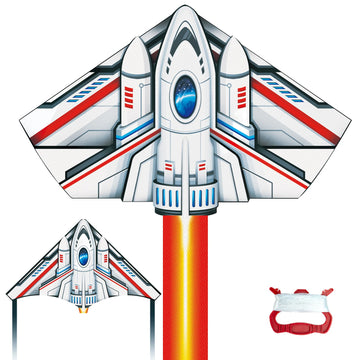 Kite, 2 Pack Easy To Fly Rocket Plane Kite With Mini Launcher Kites For Kids Ages 4-8 8-12 Boys Easter Gift Kites For Children & Adults With 328Ft Kite String For Outdoor Games And Family Activities