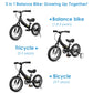 Balance Bike 2 In 1,The Dual Use Of A Kids Balance Bike And Toddler Bike, For 2 3 4 5 6 7 Years Old -12 14 16 Inches With Training Theory, Brake, Pedal