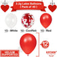 KatchOn, Valentines Day Balloons Red and White - 12 Inch, Pack of 40 | Red and White Balloons, Red White Confetti Balloons for V