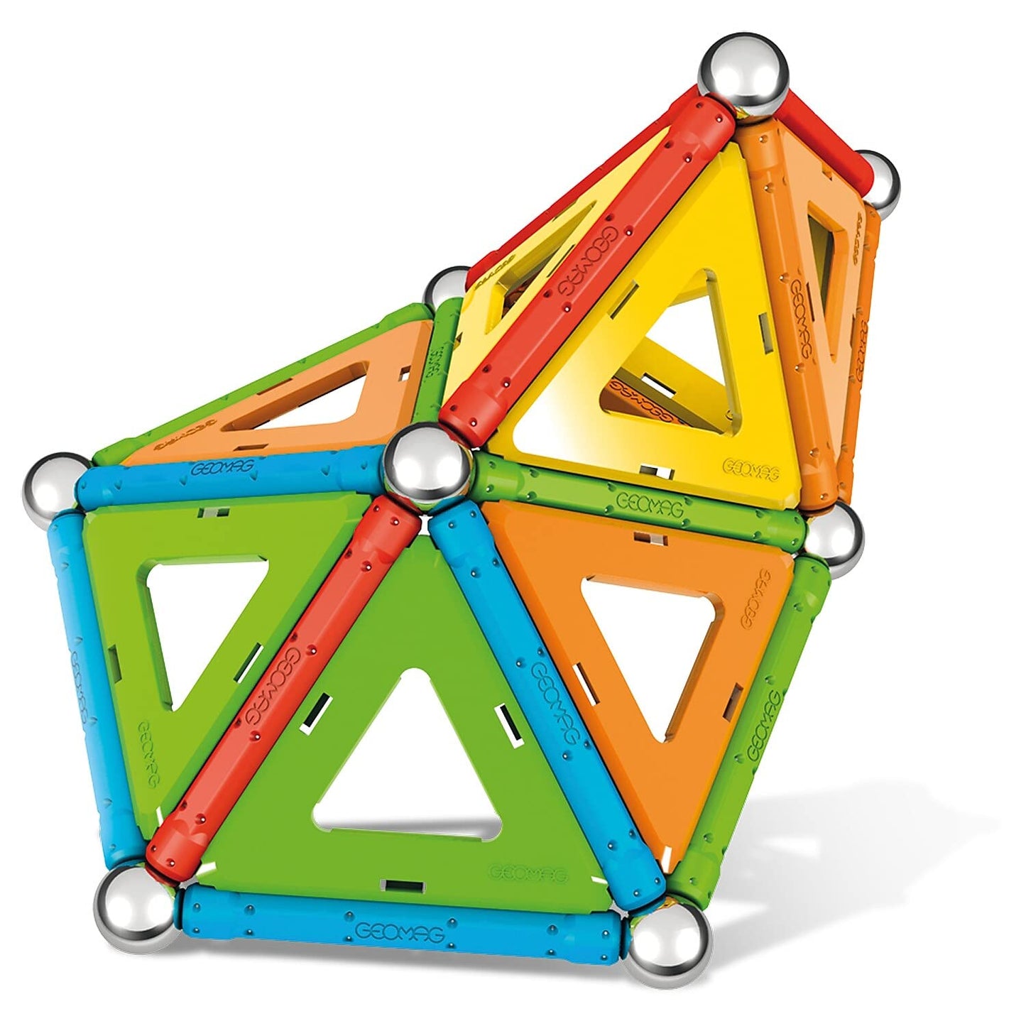 Geomag Magnetic Sticks And Balls Building Set, Magnet Toys For Stem, Creative, Educational Construction Play, Swiss-Made Innovation, Confetti 50 Piece Age 3+, Light Blue, Orange, Green, Red, Yellow