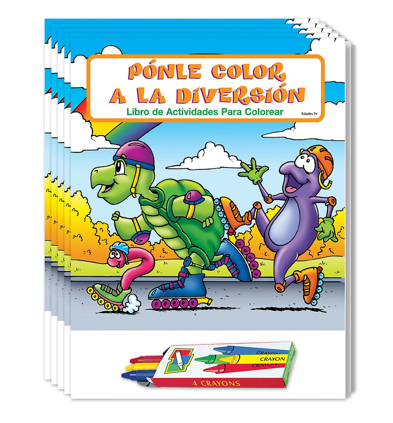 ZOCO - Fun to Color (in Spanish) Coloring Books (25 Bulk Pack, With Crayons) - Games, Puzzles, Activities for Kids