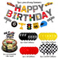 Race Car Two Fast Birthday Party Decorations, Birthday Banner And 2Nd Cake Topper Racing Chequered Flag Balloons Let'S Go Racing Theme Party Supplies