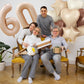 17Th Birthday Balloons Decor, Helium Apricot Beige 17 Balloon, Neutral Brown Tan White Sand Cream Heart Balloon Foil Nude Taupe