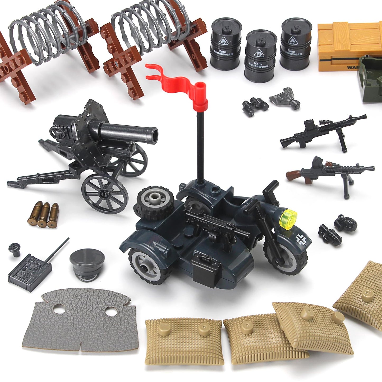 Feleph WW2 Military Weapons Pack Toy Building Set, Small, ABS Model T148