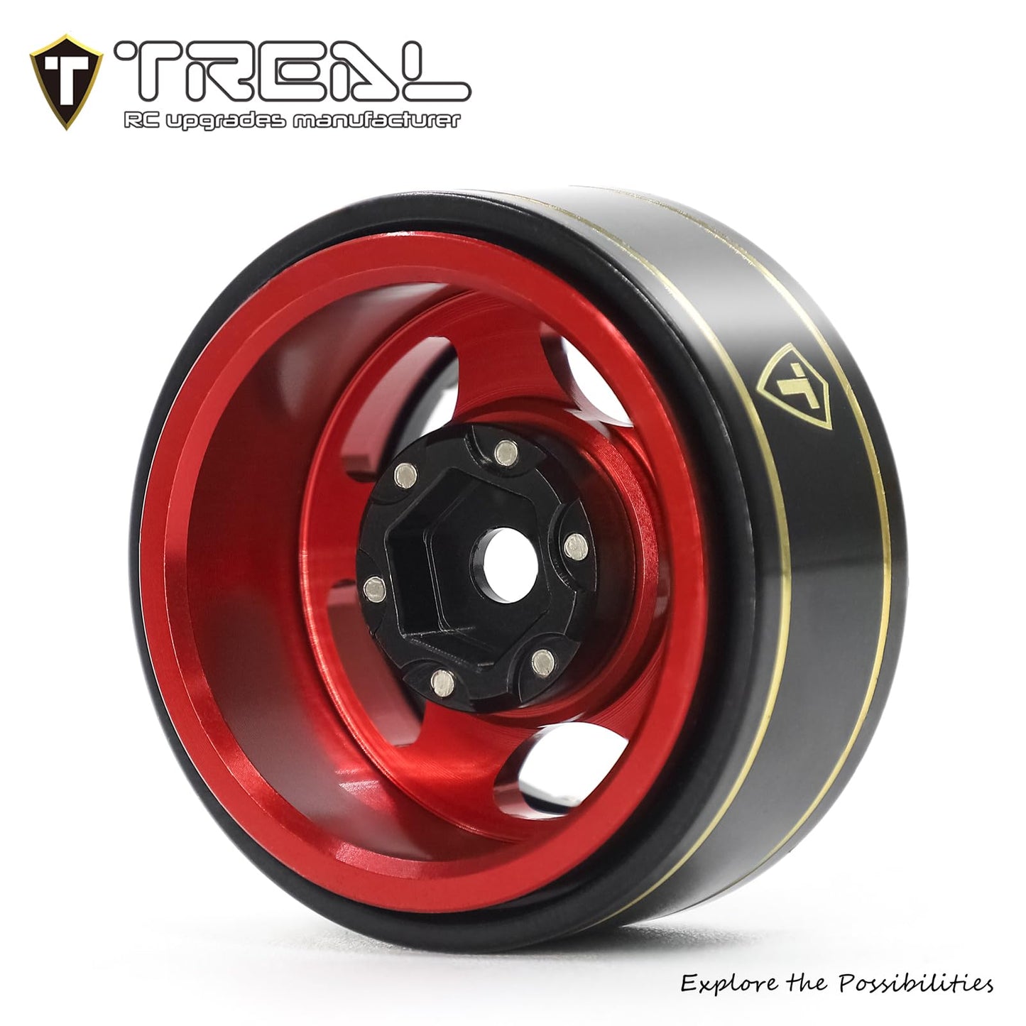 Treal 1.0 Beadlock SCX24 Wheels (4P) Classic 5-Star 1 Micro Beadlock Wheels for Axial 1/24 Deadbolt C10 Betty Gladitor Bronco 27