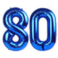 Navy Blue Number 80 Balloon 40 Inch, 80 Number Balloon, 80Th Navy Blue Birthday Decorations, 80 Year Old Women Men Blue Party Su