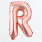 Flyloons Rose Gold Alphabet Letter Foil Balloons for Name R Birthday Decoration Items, Anniversary, Baby Shower, Bachelorette, W