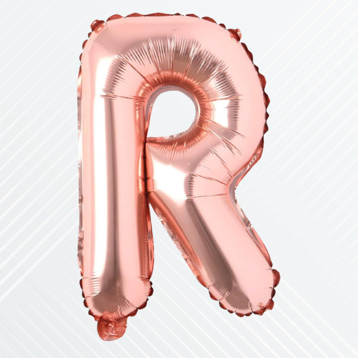 Flyloons Rose Gold Alphabet Letter Foil Balloons for Name R Birthday Decoration Items, Anniversary, Baby Shower, Bachelorette, W
