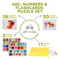 Alphabet Puzzle & ABC Wooden Puzzle Set: Number Game  Flash Cards  & Storage Bag Bundle