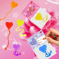 BEIGUO Valentines Day Cards for Kids,28 Pack Heart-Shaped Sticky Hands with Valentines Cards For Kids Valentines Party Favors C