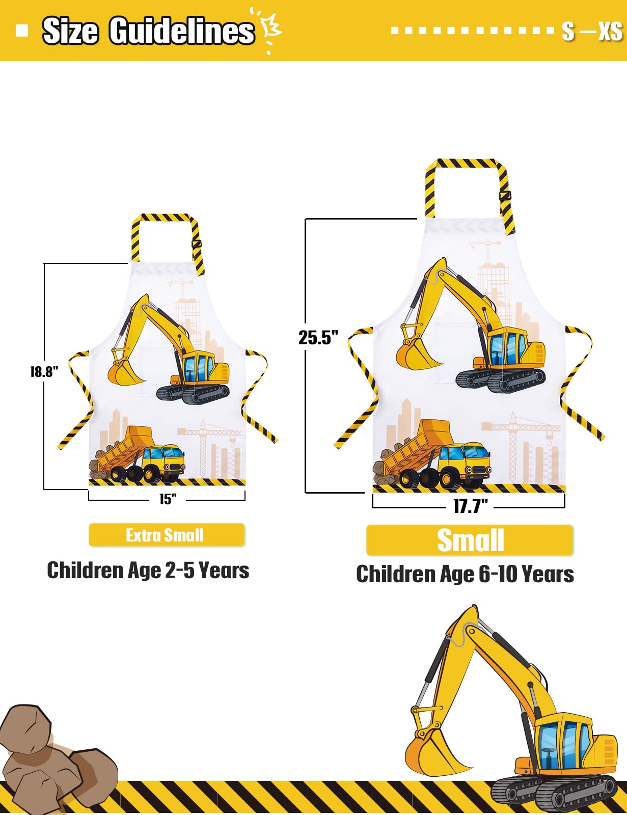 Wernnsai Kids Aprons For Boys - Truck Toddler Apron For Kids Paint Art Smock Waterproof Cooking Baking Painting Gardening Artist Chef Apron For Kids Age 2-5 Years