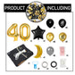 Happy 40Th Birthday Balloons Gold Set Decor - Cheers To 40 Years Old Party Theme Garland Star Moon Banner Backdrop Decorations F