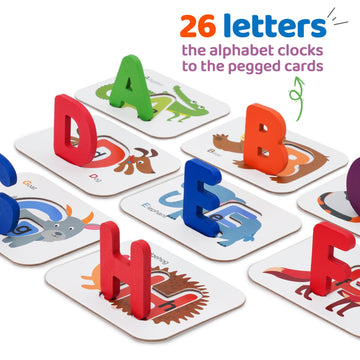 Likee Alphabet Number Flash Cards Wooden Letter Puzzle Abc Sight Words Match Games Counting Board Preschool Educational Montessori Toys For Toddlers Boys Girls 3+ Years (36 Cards& 37 Block)