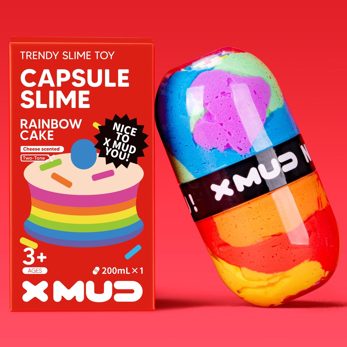 X MUD The Ice Cream enhanced Cloud Slime  Slime for Kids  Slime Toys & Party Favors  Super Soft Sludge Toy (Rainbow Cake)