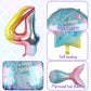 Mermaid 4Th Birthday Decorations, 8Pcs Mermaid Party Decorations Balloons, 40 Inch Rainbow Number 4 Balloon, Large Helium Foil Mermaid Tail Balloon, Seashell Balloons For Girls' 4Th Birthday Party