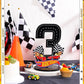 MiniInflat Race Car 4th Birthday Number Sign Centerpiece Race Car Theme 4th Birthday Party Supplies Wooden 4th Table Decoration