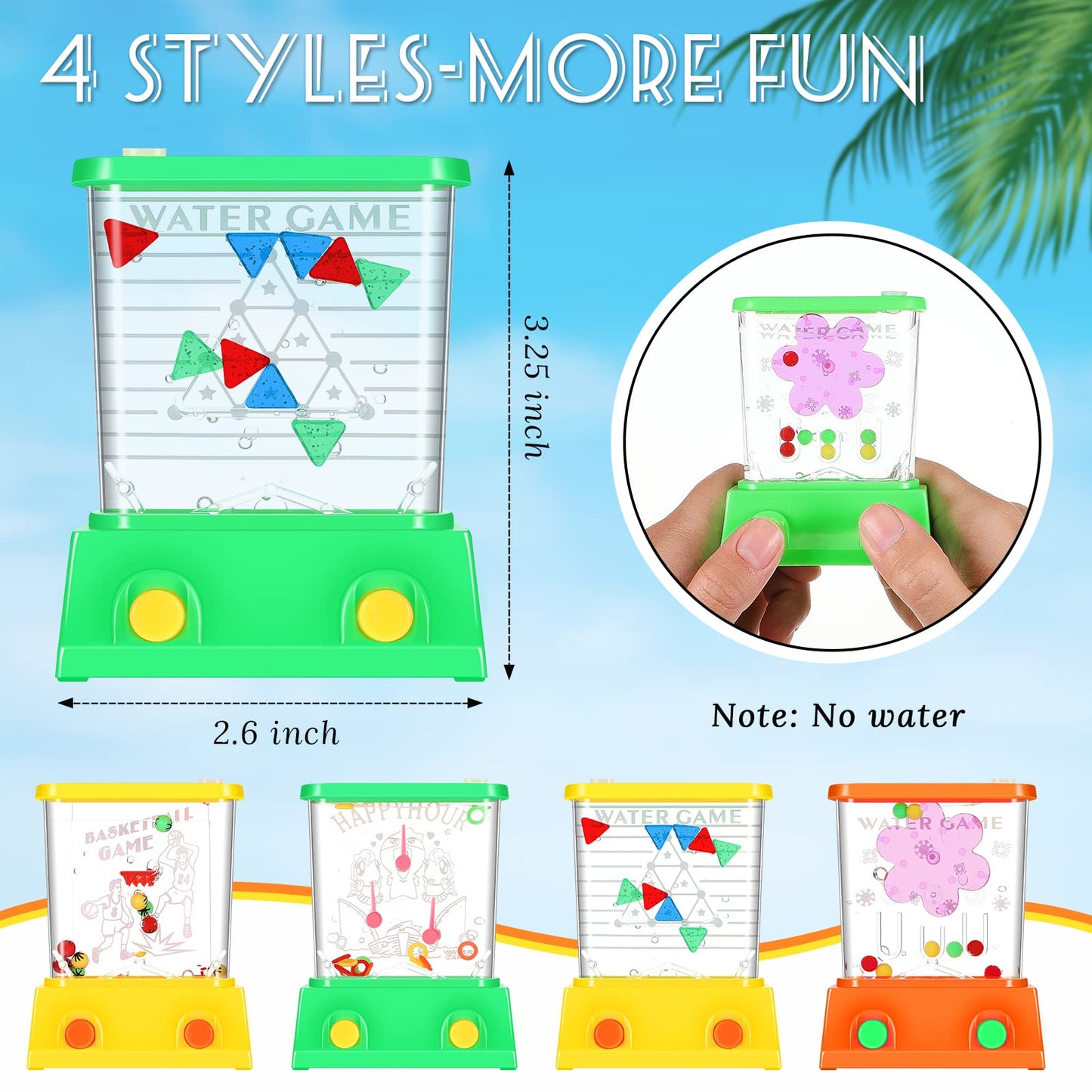 10 Pieces Handheld Water Game Arcade Water Ring Water Tables For Beach Toys Party Favor Fish Rings Fun Game For Different Ages Basketball Fun Present For Men Pastime, Without Water (Fresh Style)