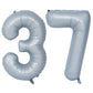 40 In Matte Gray Number Balloons Helium Foil Mylar Balloon Birthday Party Banquet Decoration 37