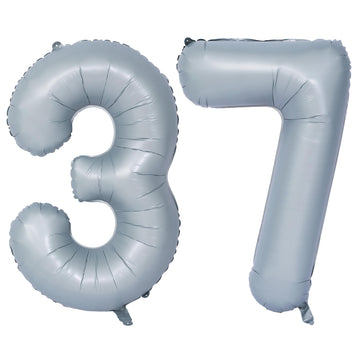 40 In Matte Gray Number Balloons Helium Foil Mylar Balloon Birthday Party Banquet Decoration 37