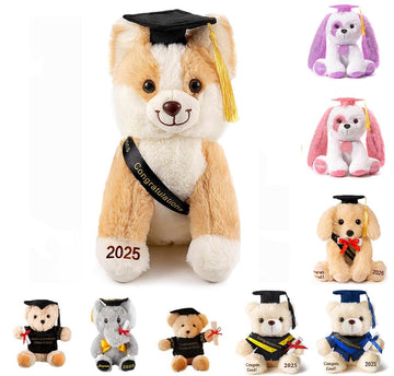 Oukiwi 8 Inch Graduation Plush Stuffed Animal Puppy Dog Class of 2025