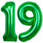 40 Inch Giant Green Number 19 Balloon, Helium Mylar Foil Number Balloons For Birthday Party, 19Th Birthday Decorations For Kids