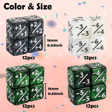 48 Pcs Magic Counter Dice Life Mtg Counters Dice Set Bulk Buff Tokens D6 Dice Set Compatible With Magic The Gathering, Tcg, Card