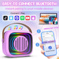 Karaoke Machine For Kids Adults, Portable Mini Karaoke Speaker With 2 Wireless Microphones, Stereo Sound And Colorful Lights, To
