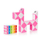 Cubidi® Magic Snake Cube | Fidget Snake Toy For Kids | Travel Toys For Kids Ages 4-8 | Great Gift For Boys And Girls Birthday, Christmas, Stocking Stuffers - 24 Blocks | 0.9 Inch X 0.7 Inch | Pink