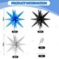 6PCS Star Balloons, 22Inch Large Black Blue Silver Star Balloon Explosion Foil Balloons Cone Spike Balloon for Birthday Graduati