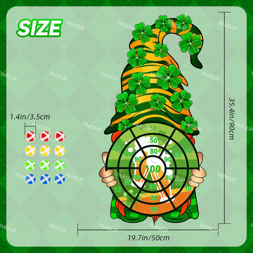 St Patricks Day Kids Dart Board Game Set, Irish Party Board Games with 12 Stick Balls, St Paddys Day Outdoor Games for Kids Ages