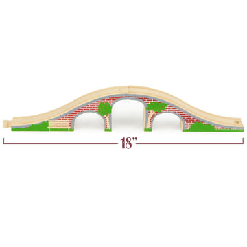 Conductor Carl Wood Train Track Expansion Packs| Compatible with Most Train Tracks| Brick Bridge -1 Count (Pack of 2)